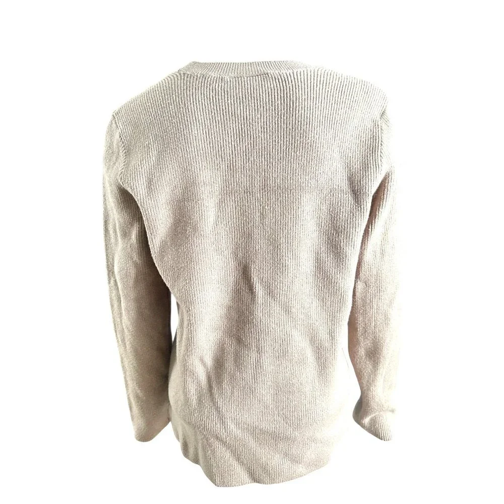 Figs Size Medium Tan Brown Ribbed Pocket Sweater Minimalist City Casual Style - Picture 4 of 12